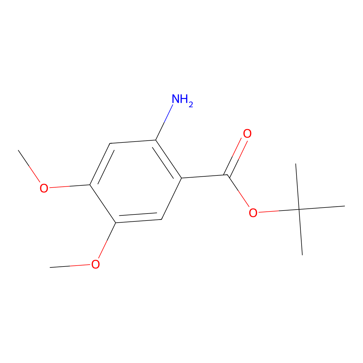Tert-butyl 2-amino-4,5-dimethoxybenzoate molecular structure, CAS 1071361-94-8