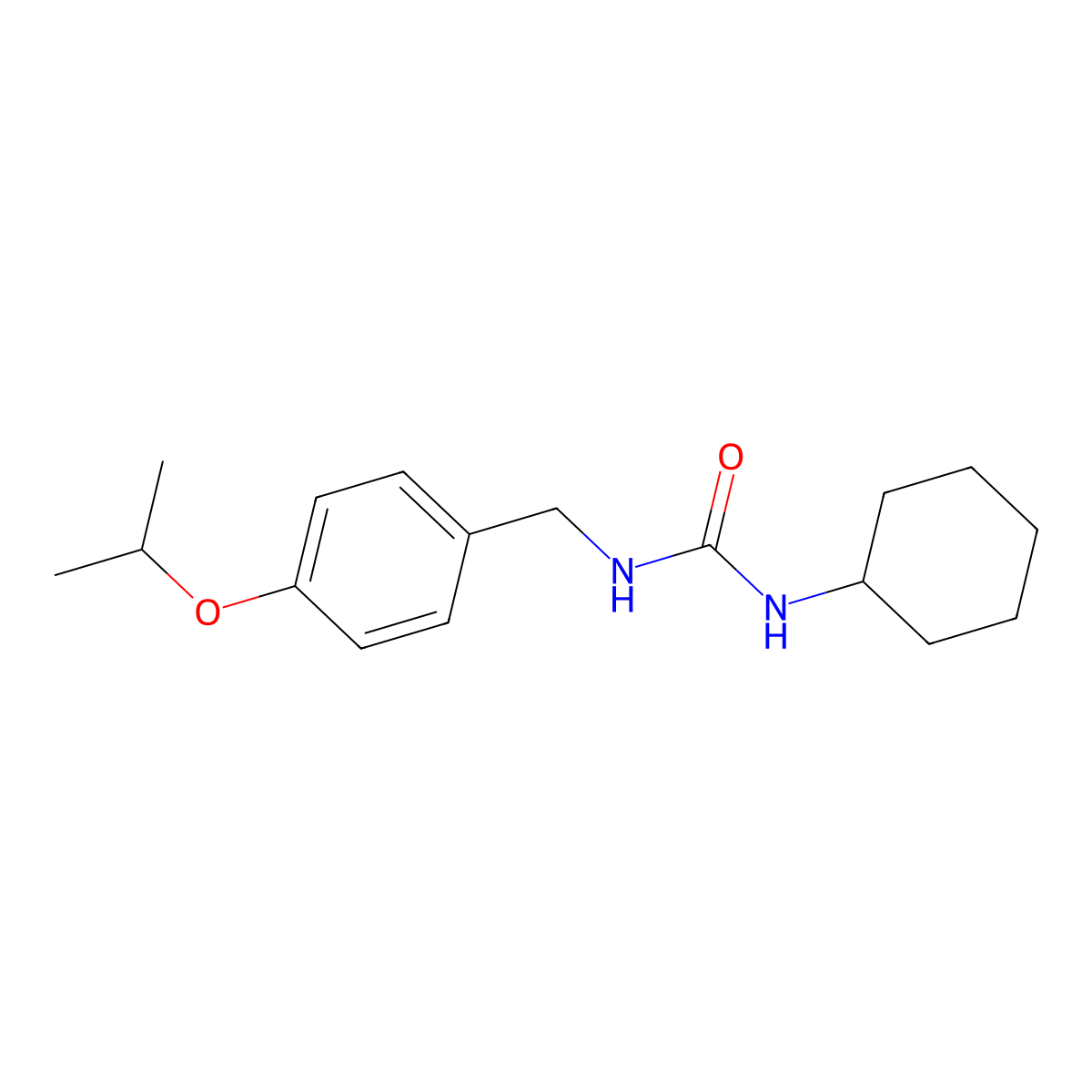 N-cyclohexyl-N'-(4-isopropoxybenzyl)urea molecular structure, CAS 1071363-30-8