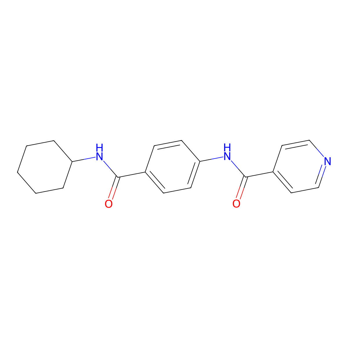 N-{4-[(cyclohexylamino)carbonyl]phenyl}isonicotinamide molecular structure, CAS 1071363-92-2