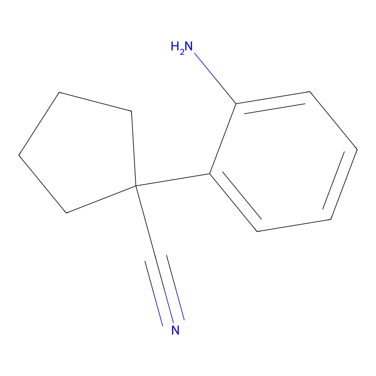 1-(2-Aminophenyl)cyclopentanecarbonitrile molecular structure, CAS 1071365-50-8