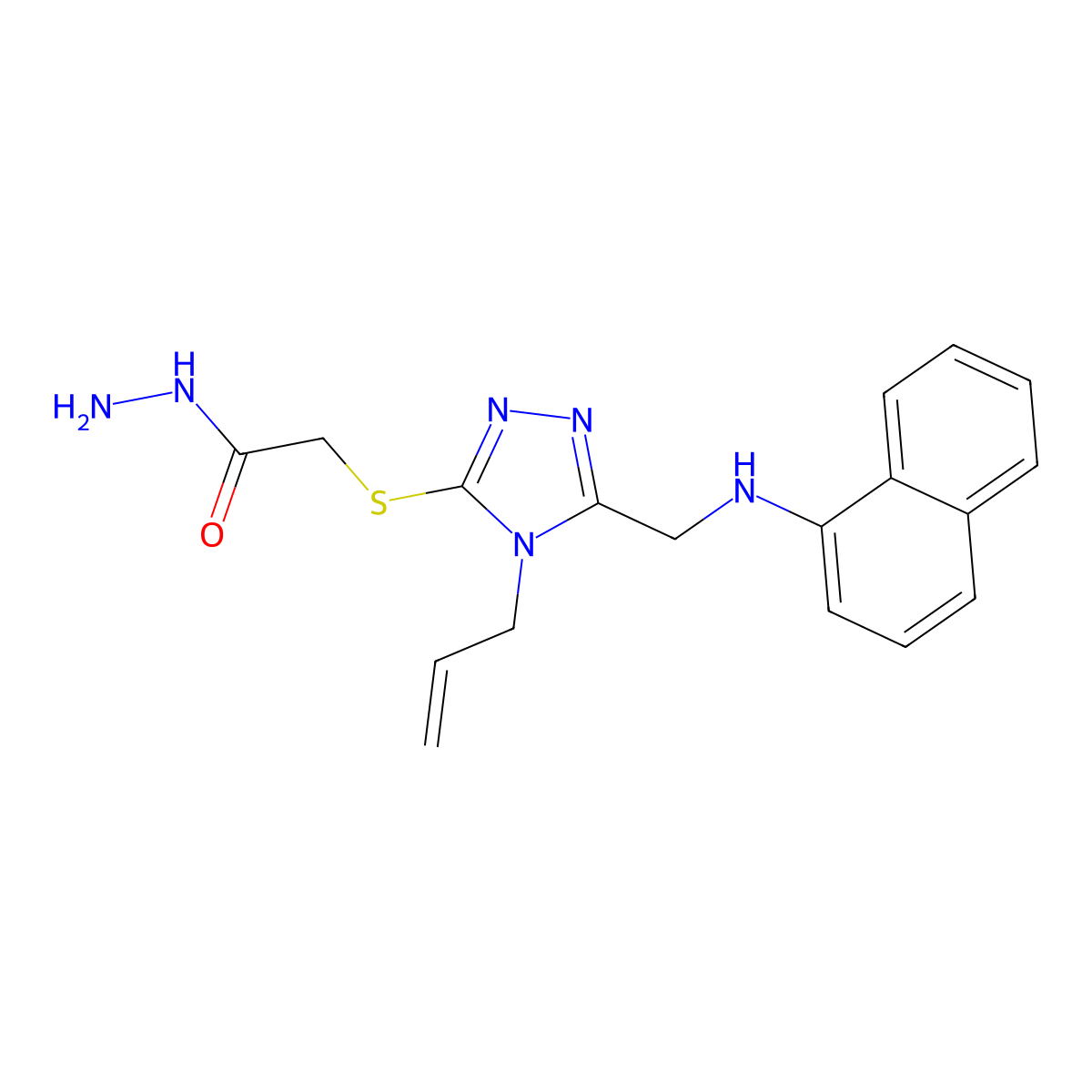 2-({4-allyl-5-[(1-naphthylamino)methyl]-4H-1,2,4-triazol-3-yl}thio)acetohydrazide molecular structure, CAS 1071368-70-1
