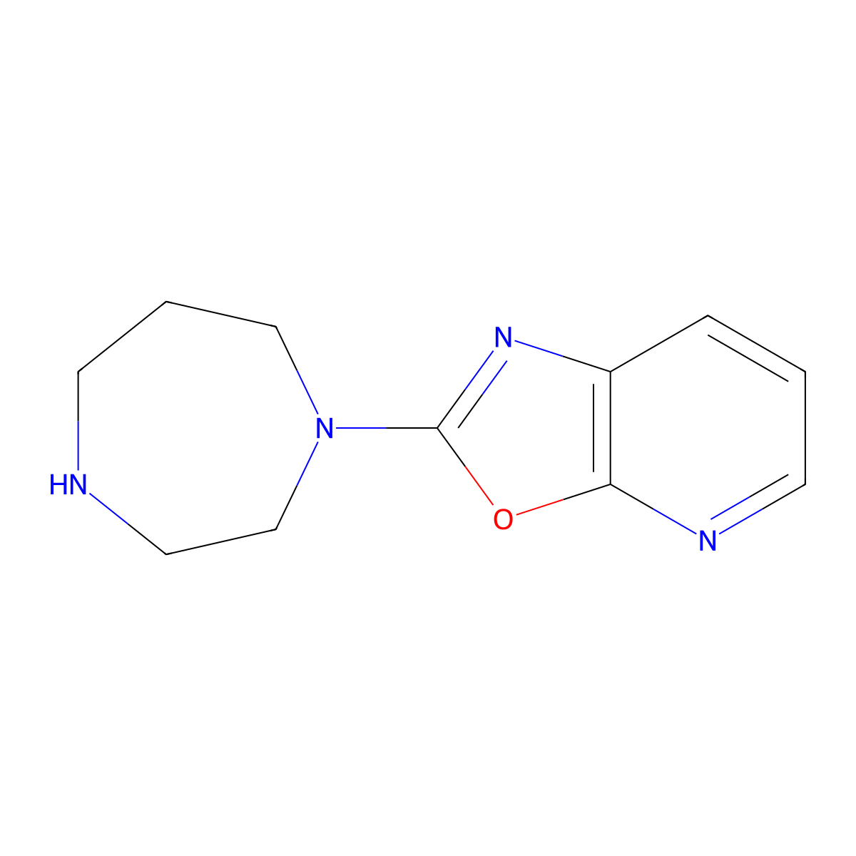 2-(1,4-Diazepan-1-yl)[1,3]oxazolo[5,4-b]pyridine molecular structure, CAS 1071369-53-3