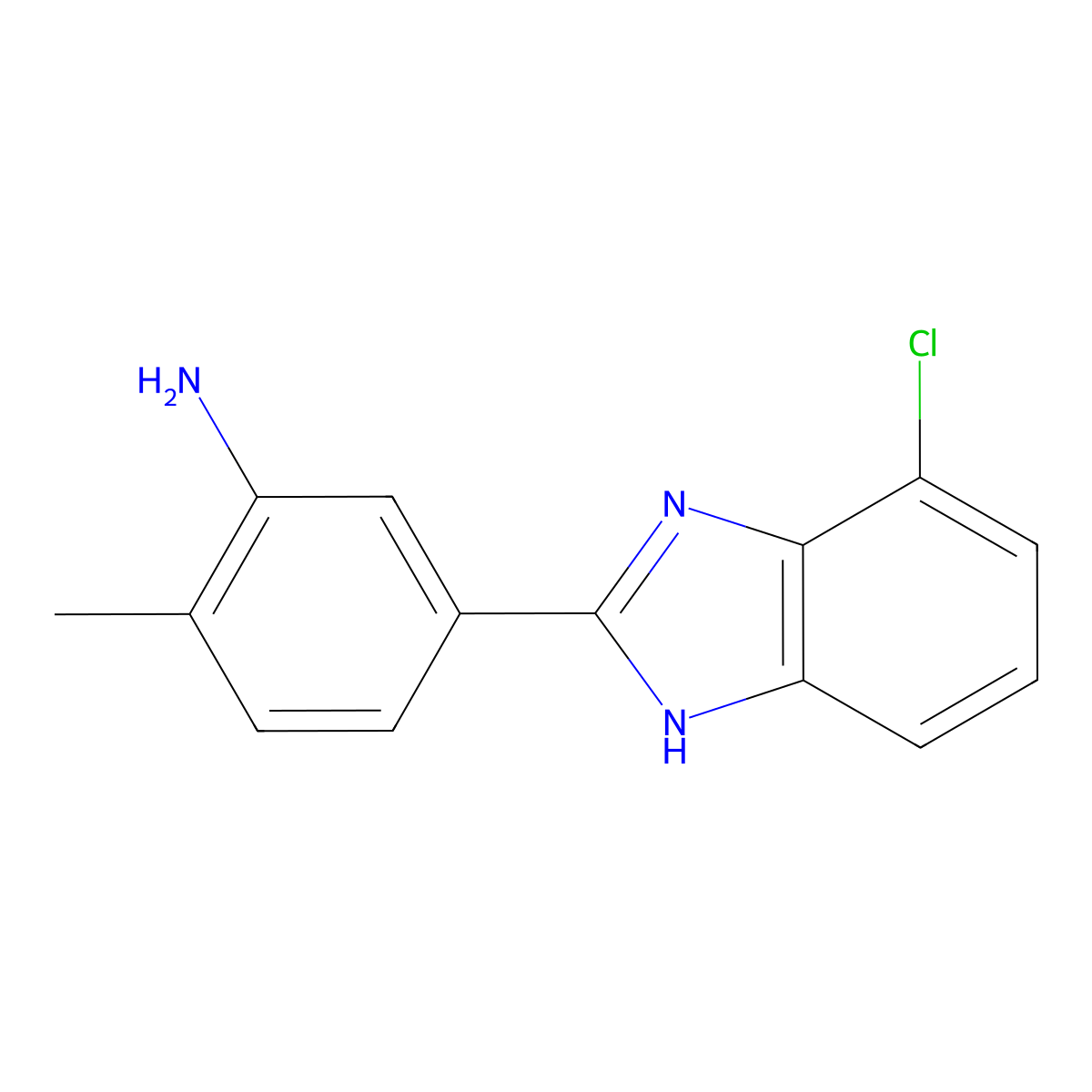 5-(7-chloro-1H-benzimidazol-2-yl)-2-methylaniline molecular structure, CAS 1071373-15-3