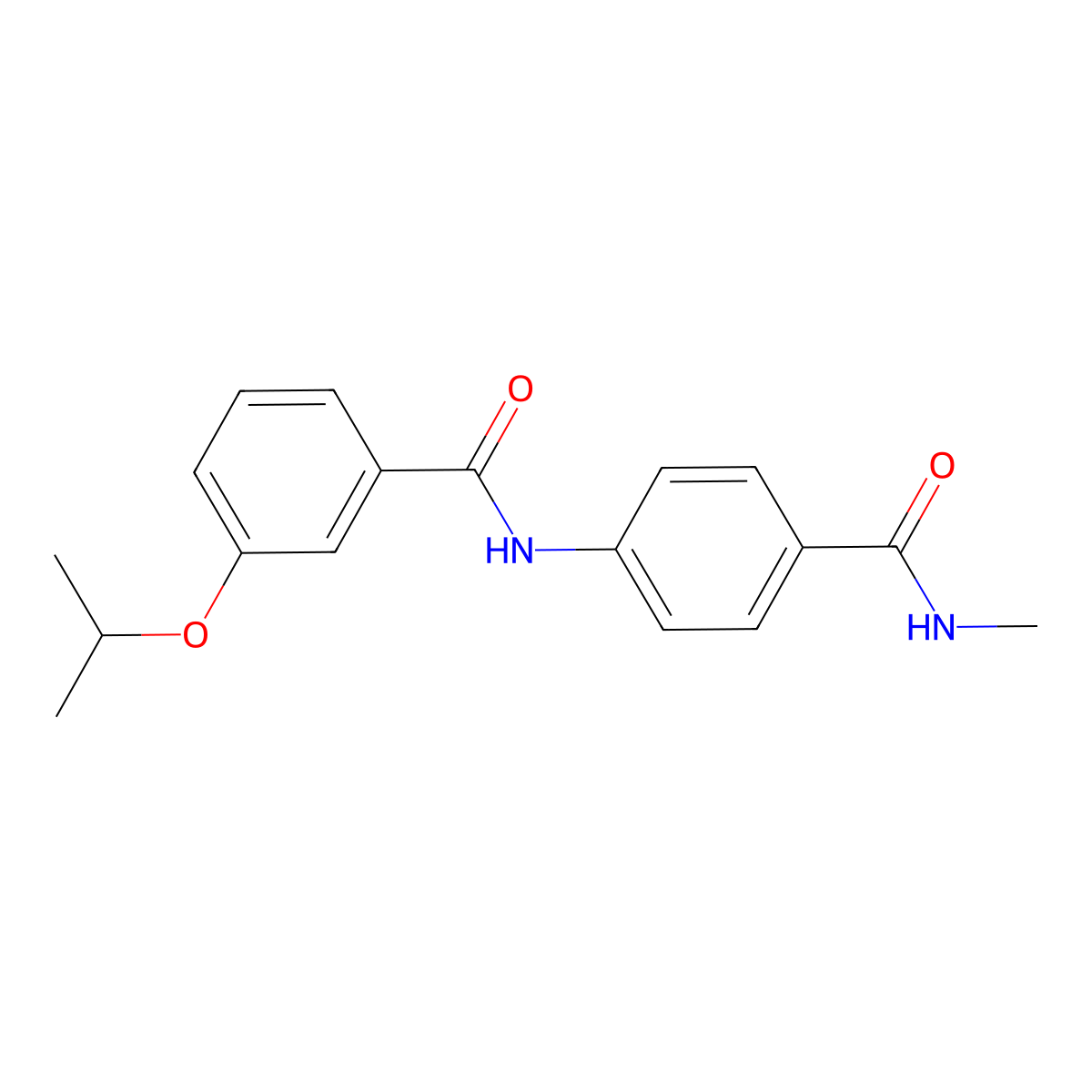 3-isopropoxy-N-{4-[(methylamino)carbonyl]phenyl}benzamide molecular structure, CAS 1071373-73-3