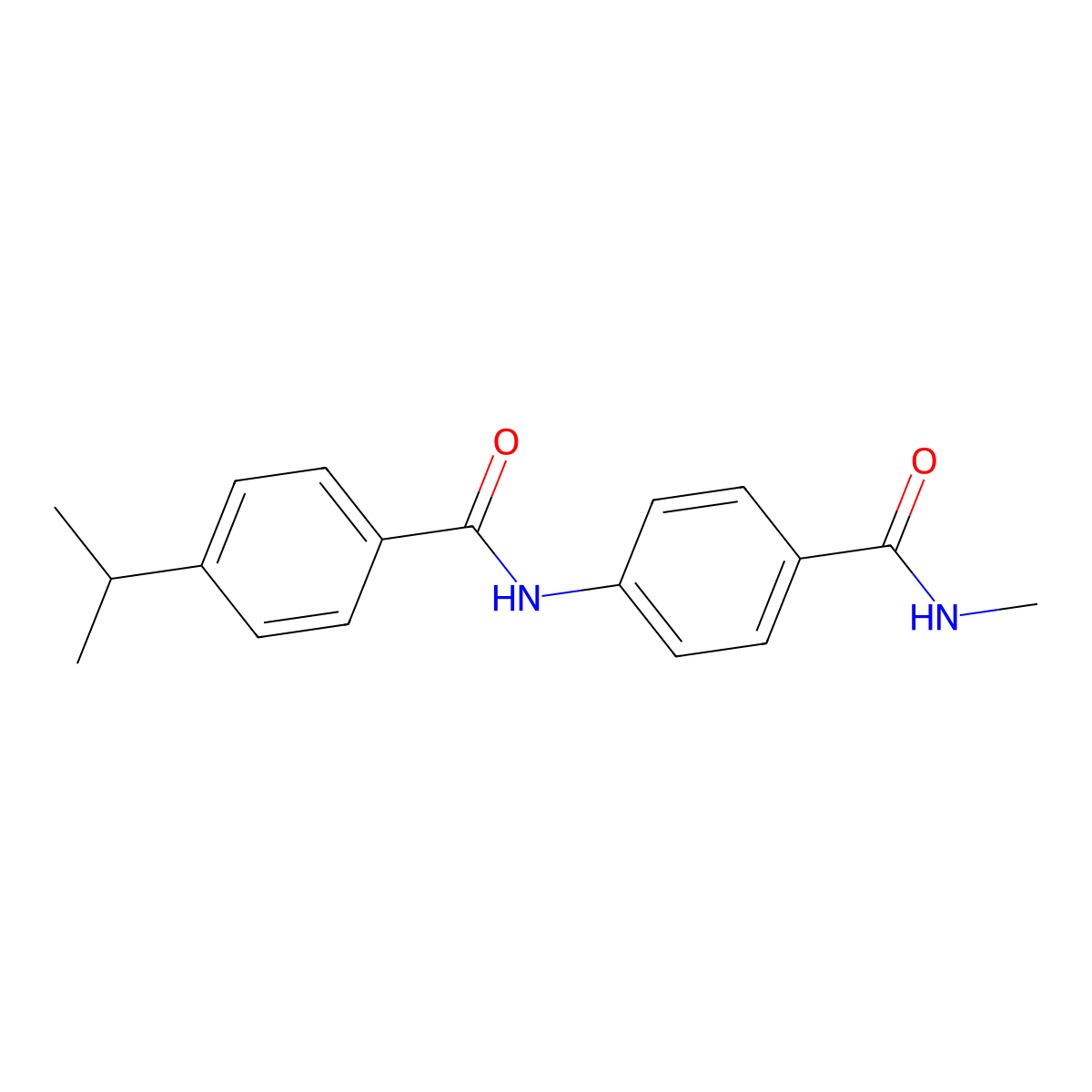 4-isopropyl-N-{4-[(methylamino)carbonyl]phenyl}benzamide molecular structure, CAS 1071373-89-1