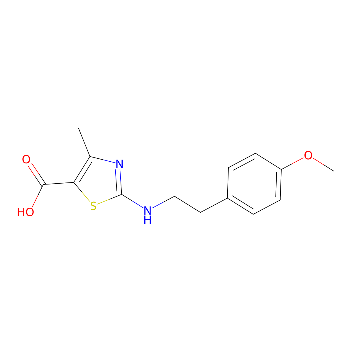 2-{[2-(4-Methoxyphenyl)ethyl]amino}-4-methyl-1,3-thiazole-5-carboxylic acid molecular structure, CAS 1071382-12-1