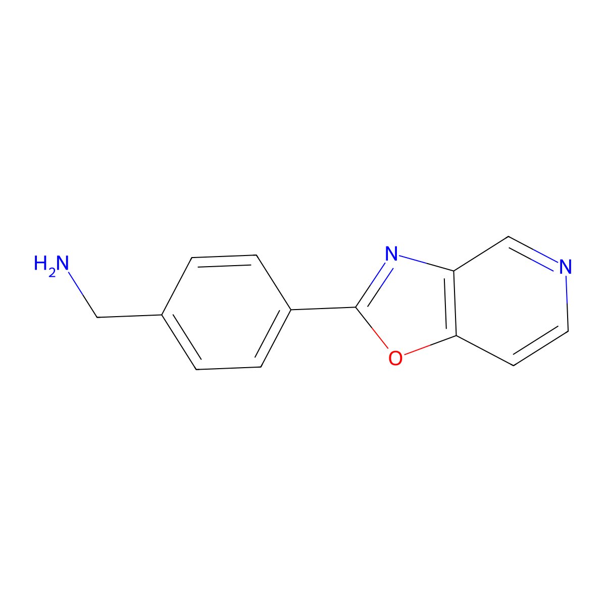 (4-[1,3]Oxazolo[4,5-c]pyridin-2-ylphenyl)methanamine molecular structure, CAS 1071382-44-9