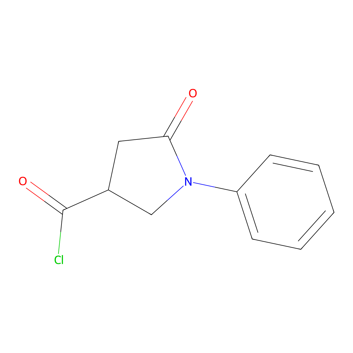 5-Oxo-1-phenylpyrrolidine-3-carbonyl chloride molecular structure, CAS 1071382-79-0