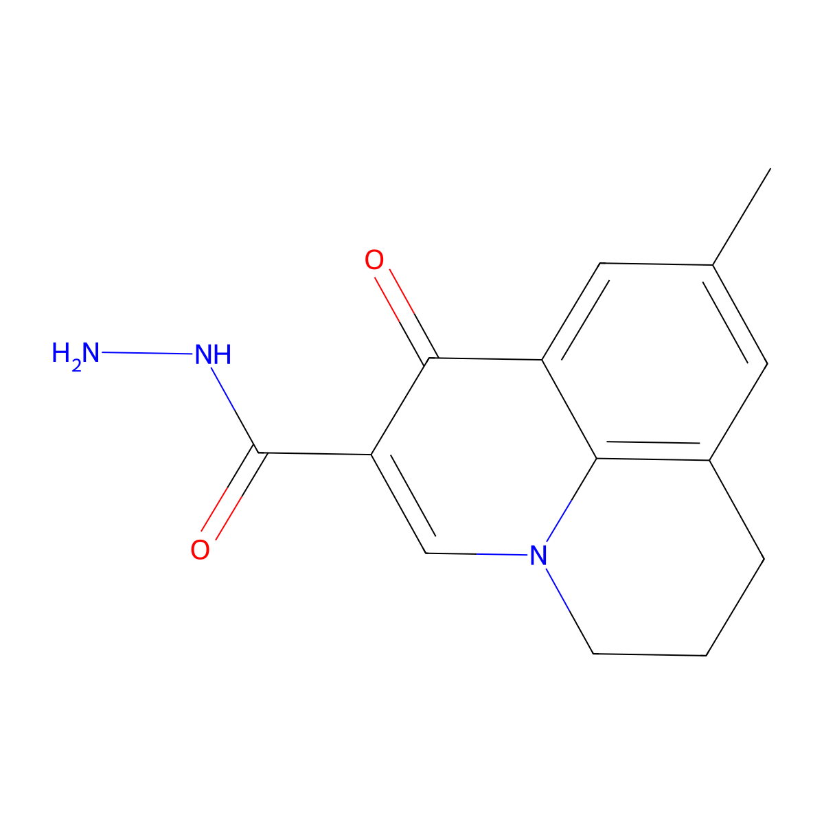 9-methyl-1-oxo-6,7-dihydro-1H,5H-pyrido[3,2,1-ij]quinoline-2-carbohydrazide molecular structure, CAS 1071382-80-3