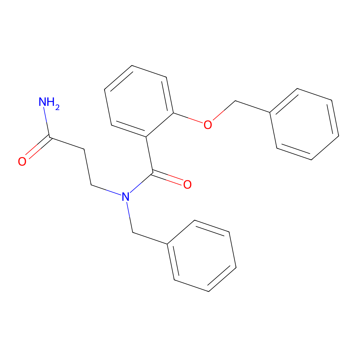 N-(3-amino-3-oxopropyl)-N-benzyl-2-phenylmethoxybenzamide molecular structure, CAS 1071386-94-1