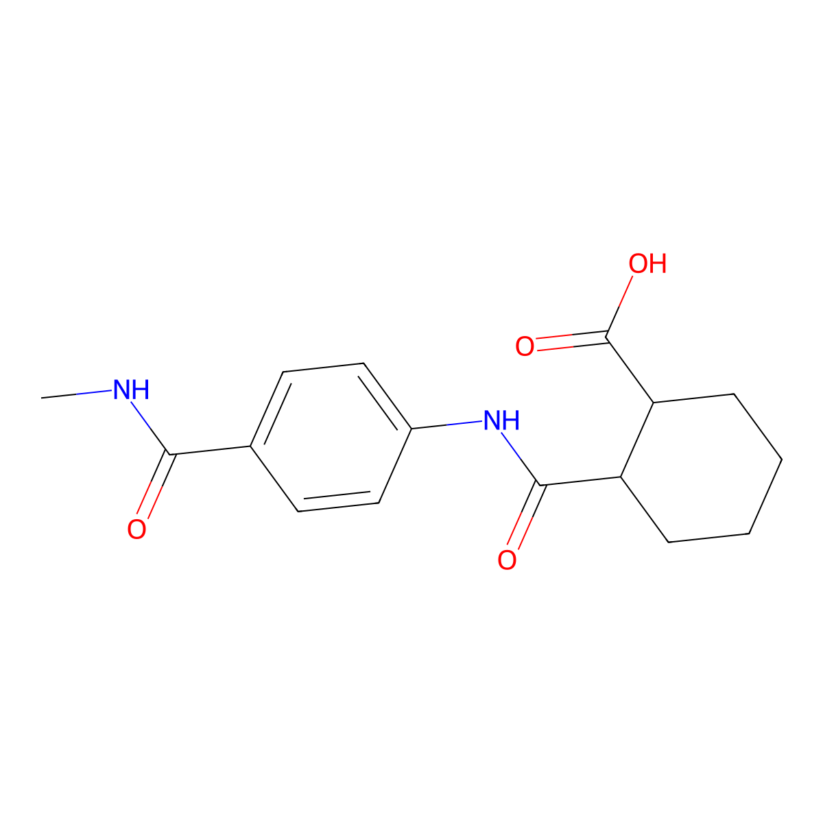 2-((4-(Methylcarbamoyl)phenyl)carbamoyl)cyclohexanecarboxylic acid molecular structure, CAS 1071389-71-3