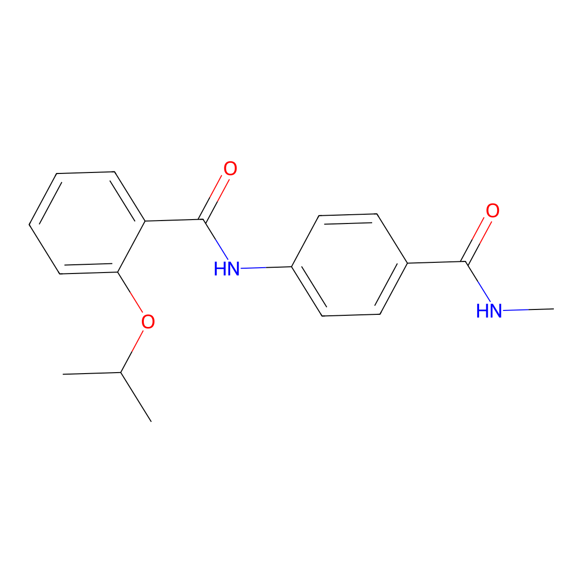 2-isopropoxy-N-{4-[(methylamino)carbonyl]phenyl}benzamide molecular structure, CAS 1071391-39-3