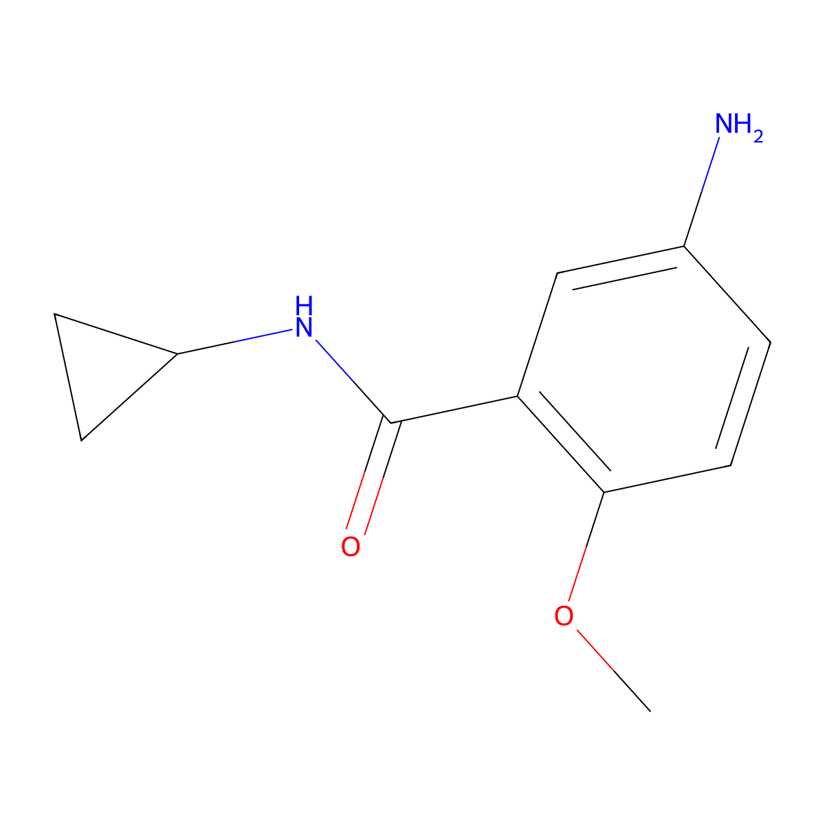 5-amino-N-cyclopropyl-2-methoxybenzamide molecular structure, CAS 1071398-10-1