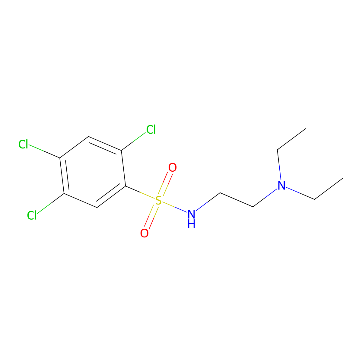 2,4,5-trichloro-N-[2-(diethylamino)ethyl]benzene-1-sulfonamide molecular structure, CAS 1071399-09-1