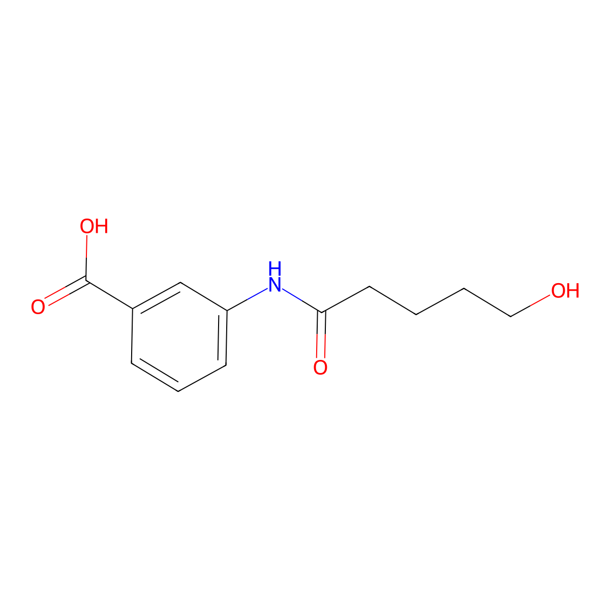 3-[(5-Hydroxypentanoyl)amino]benzoic acid molecular structure, CAS 1071400-55-9