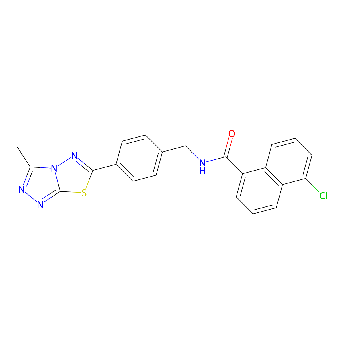 5-chloro-N-[4-(3-methyl[1,2,4]triazolo[3,4-b][1,3,4]thiadiazol-6-yl)benzyl]-1-naphthamide molecular structure, CAS 1071400-77-5