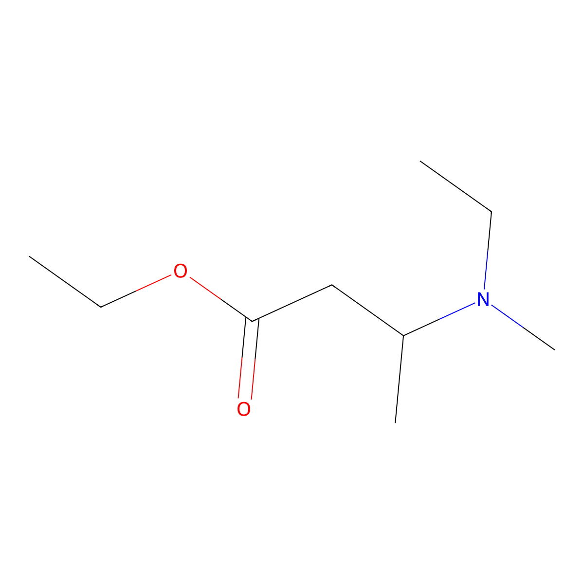 Ethyl 3-[ethyl(methyl)amino]butanoate molecular structure, CAS 1071401-07-4