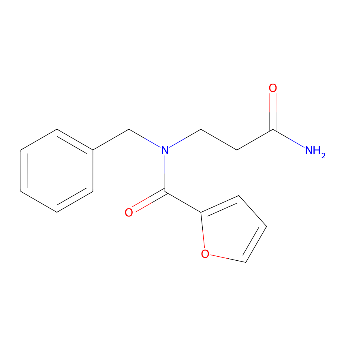 N-(3-amino-3-oxopropyl)-N-benzyl-2-furamide molecular structure, CAS 1071405-22-5