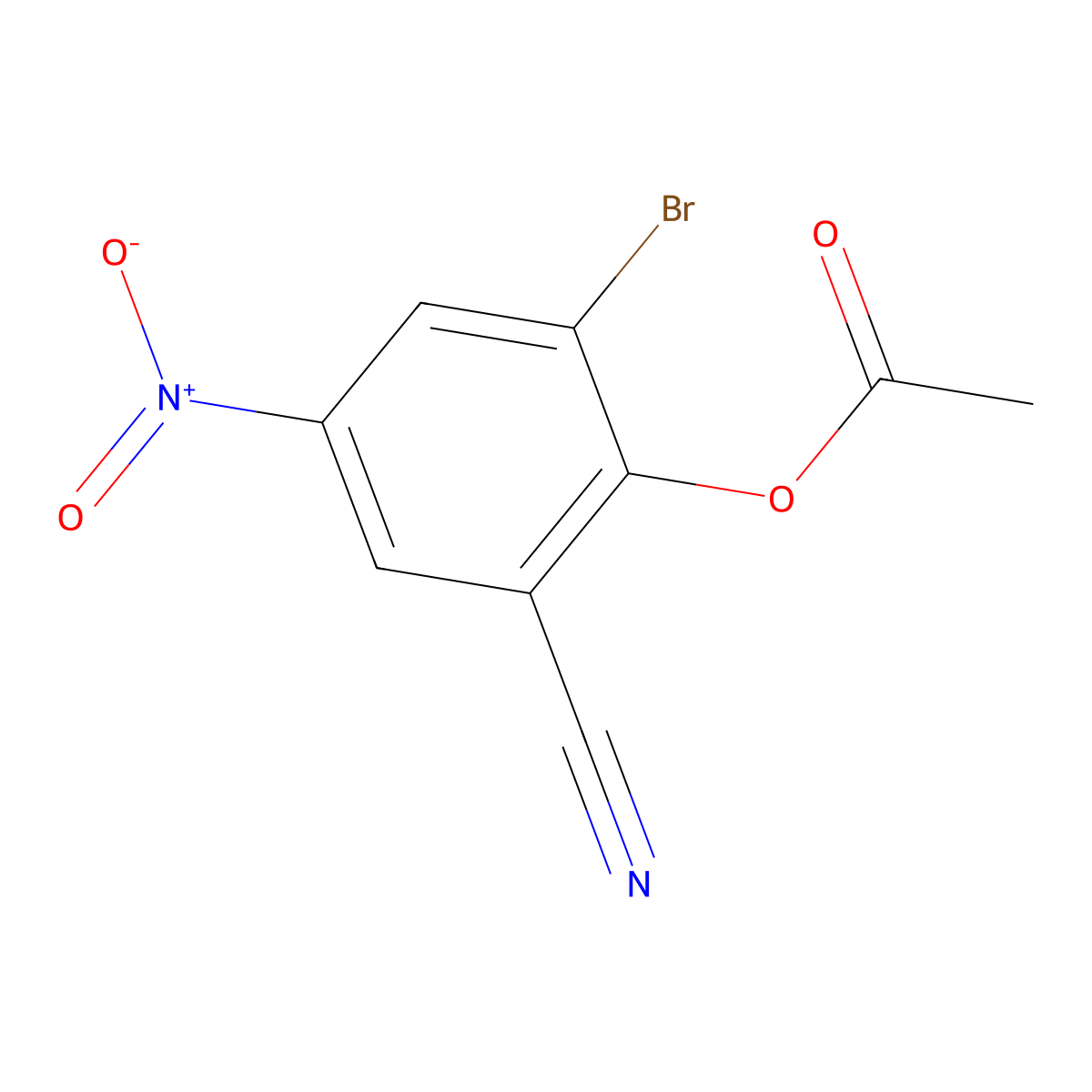 2-Bromo-6-cyano-4-nitrophenyl acetate molecular structure, CAS 1071407-19-6