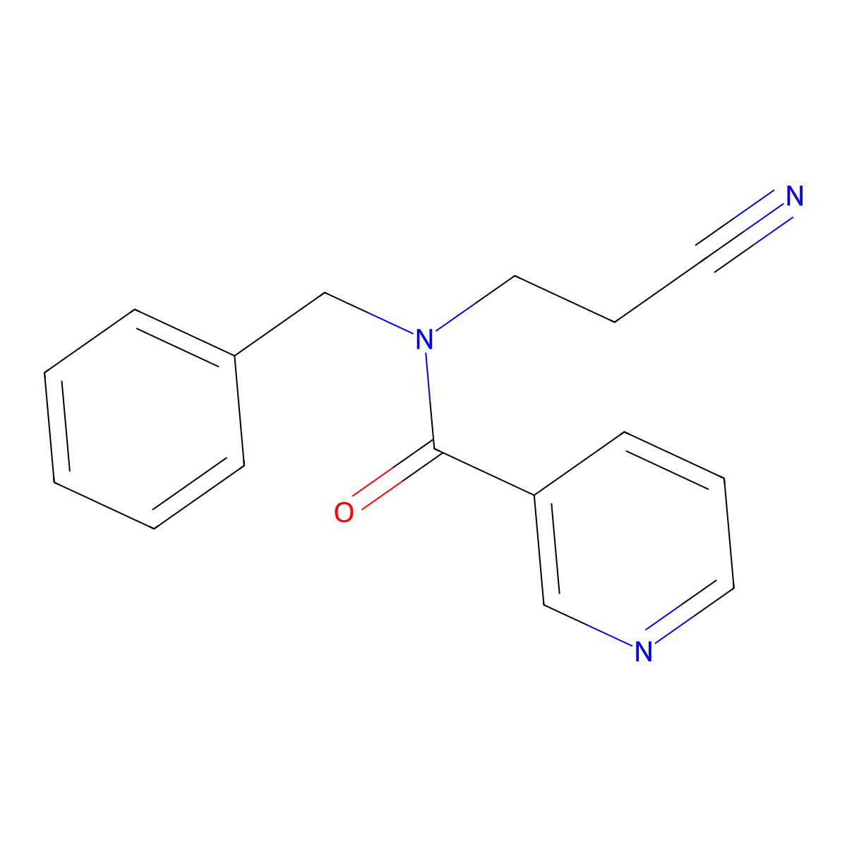 N-benzyl-N-(2-cyanoethyl)nicotinamide molecular structure, CAS 1071407-52-7
