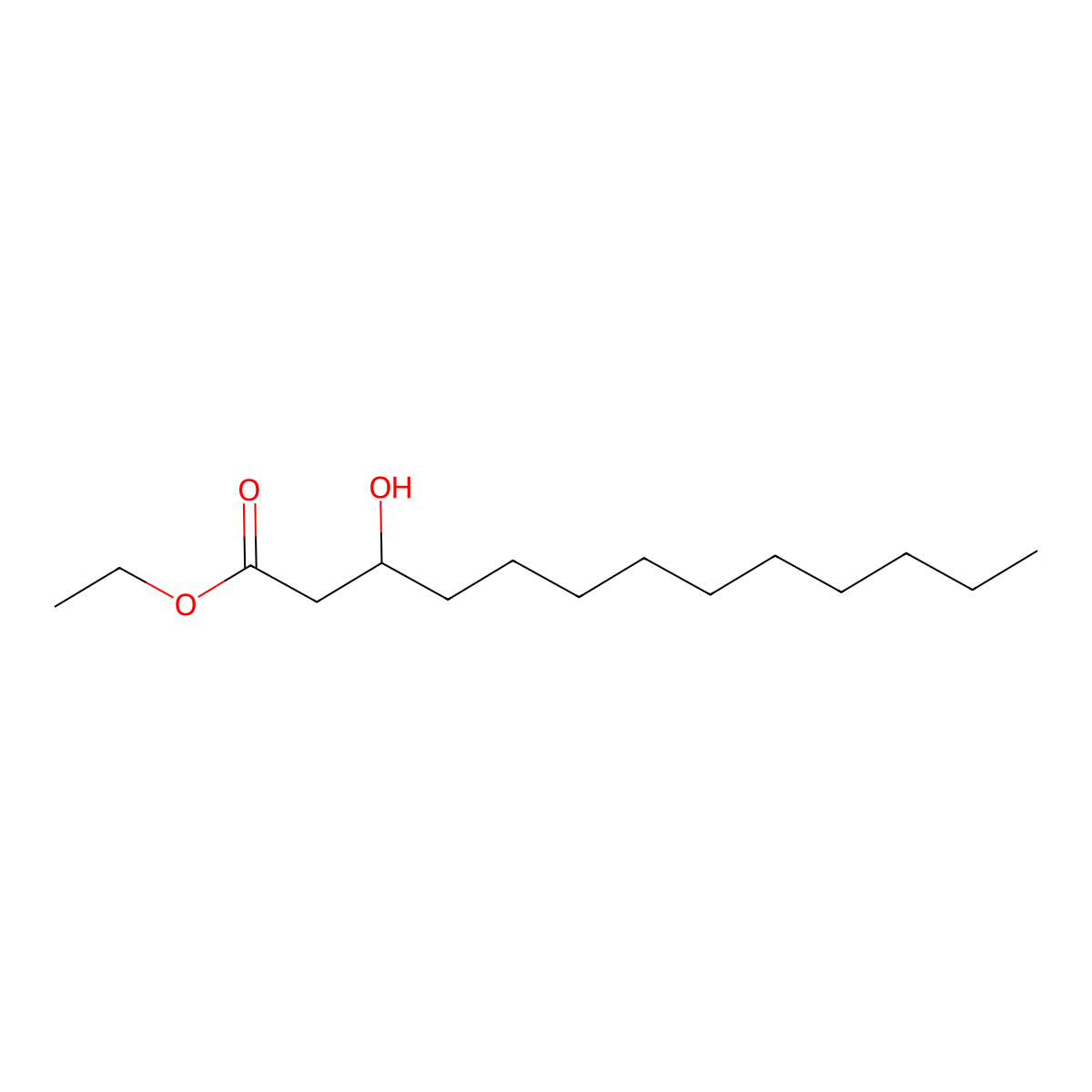 Ethyl 3-hydroxytridecanoate molecular structure, CAS 107141-15-1