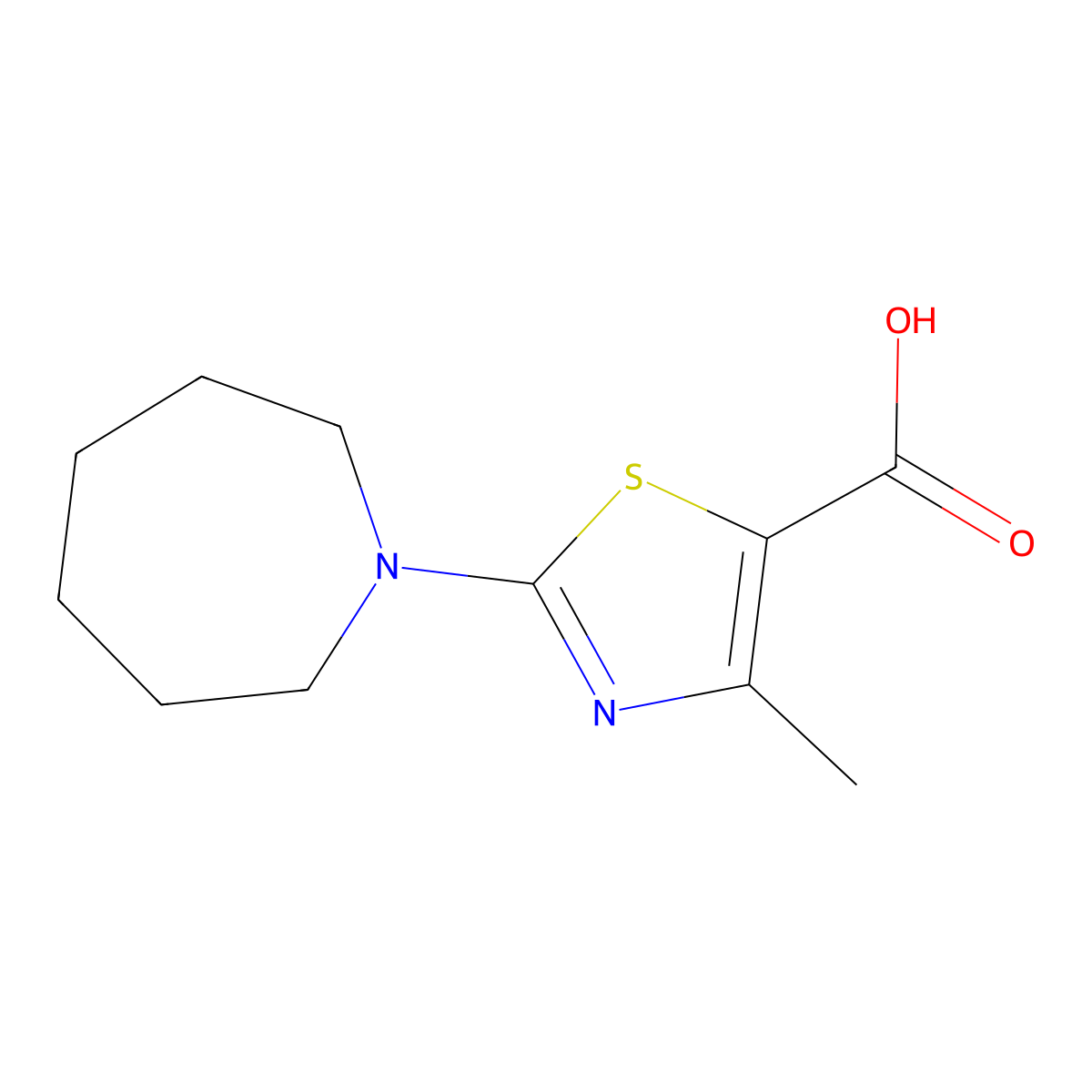 2-(Azepan-1-yl)-4-methyl-1,3-thiazole-5-carboxylic acid molecular structure, CAS 1071413-07-4