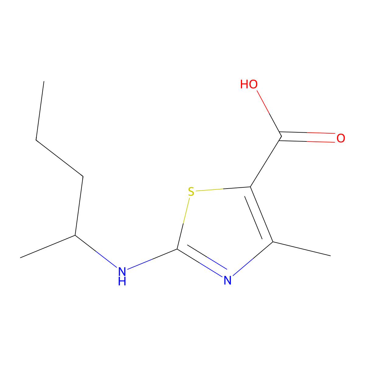 4-Methyl-2-[(pentan-2-yl)amino]-1,3-thiazole-5-carboxylic acid molecular structure, CAS 1071413-14-3