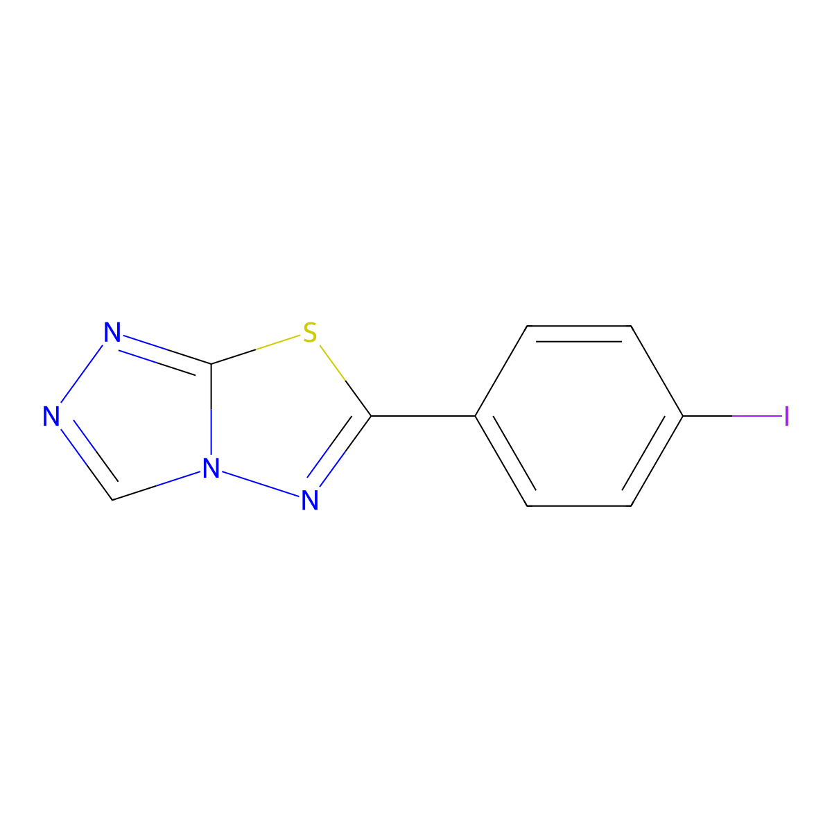 6-(4-Iodophenyl)-[1,2,4]triazolo[3,4-b][1,3,4]thiadiazole molecular structure, CAS 1071415-66-1