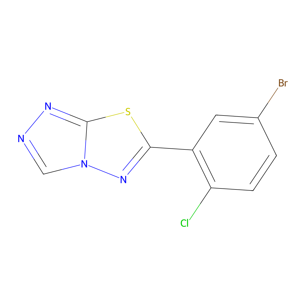 6-(5-Bromo-2-chlorophenyl)-[1,2,4]triazolo[3,4-b][1,3,4]thiadiazole molecular structure, CAS 1071415-74-1
