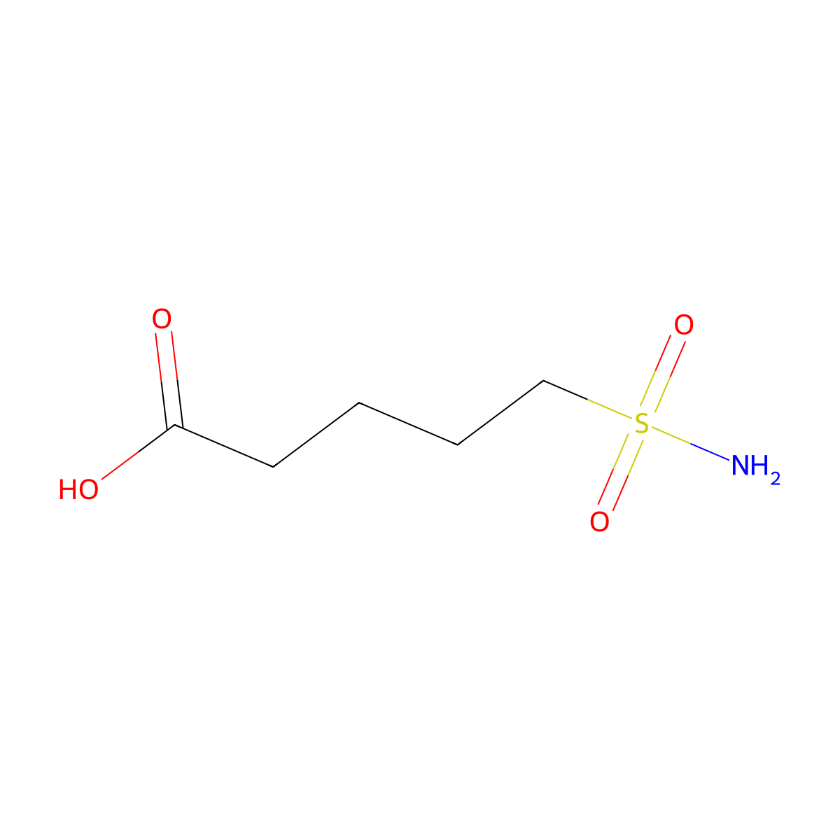 5-Sulfamoylpentanoic acid molecular structure, CAS 1071428-50-6