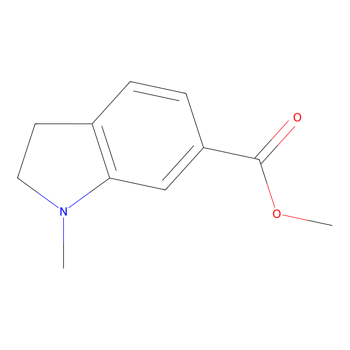 methyl 1-methyl-2,3-dihydro-1H-indole-6-carboxylate molecular structure, CAS 1071432-28-4