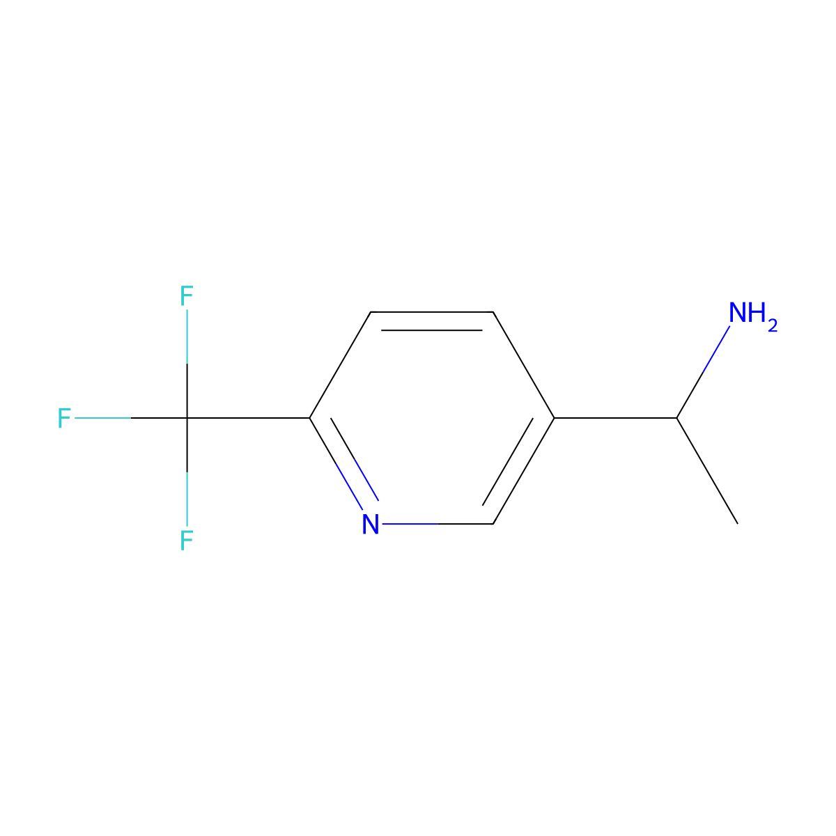 (1R)-1-[6-(Trifluoromethyl)(3-pyridyl)]ethylamine molecular structure, CAS 1071435-61-4