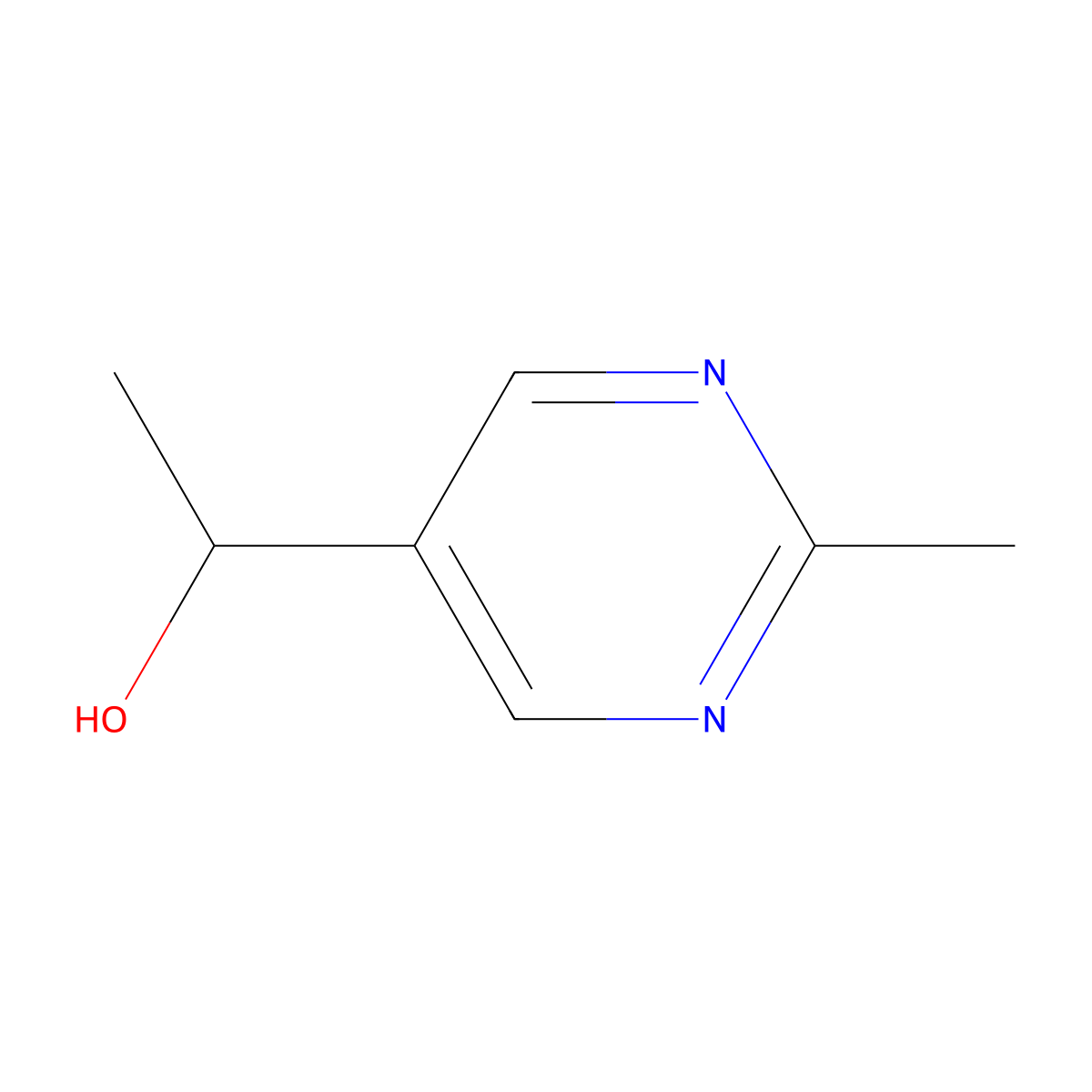 1-(2-Methylpyrimidin-5-yl)ethanol molecular structure, CAS 1071435-96-5