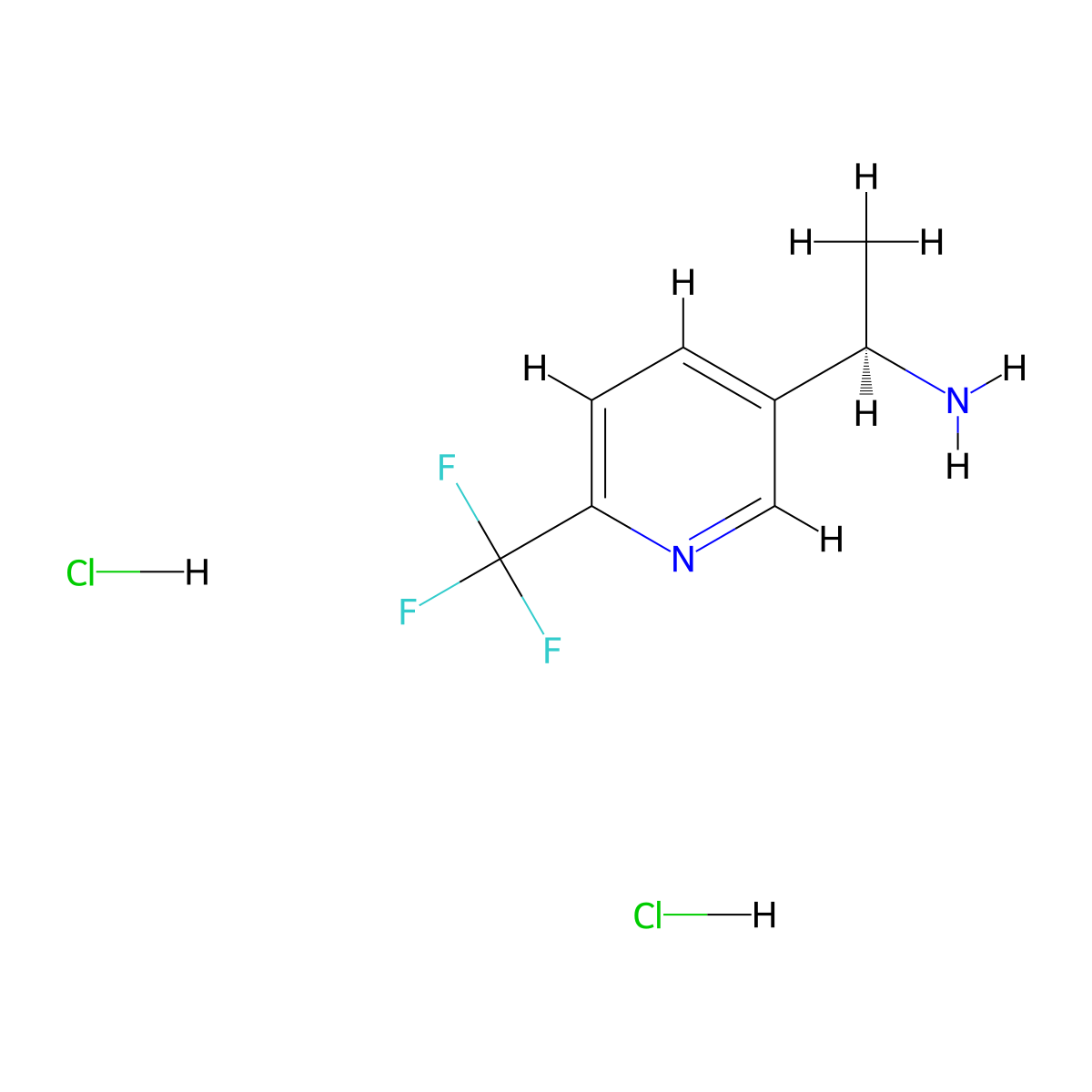 (R)-1-(6-(Trifluoromethyl)pyridin-3-yl)ethan-1-amine dihydrochloride molecular structure, CAS 1071438-77-1
