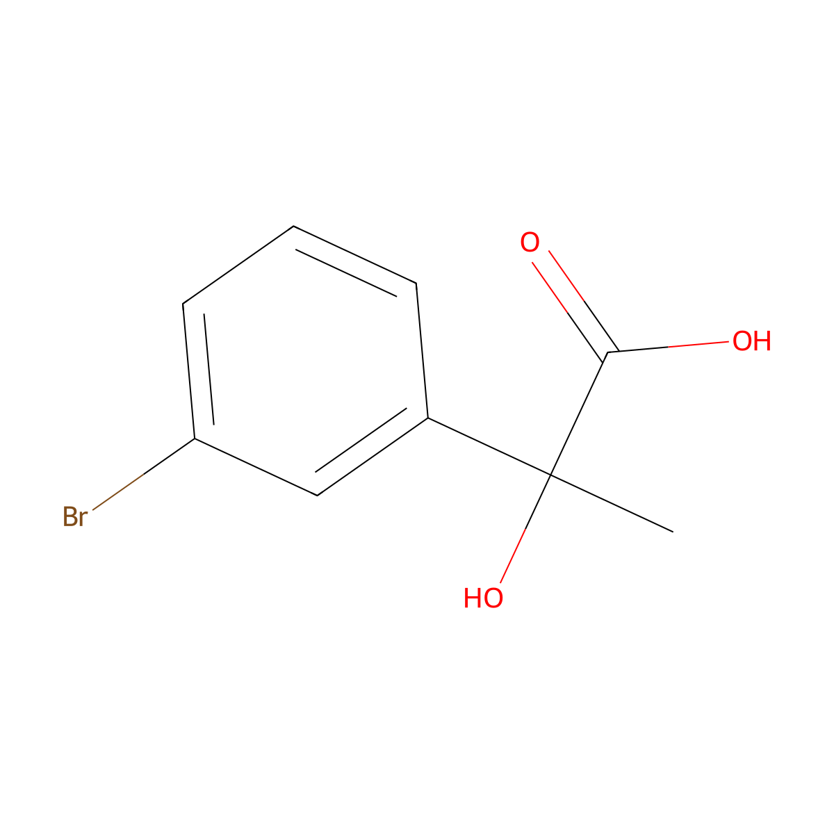 2-(3-Bromophenyl)-2-hydroxypropanoic acid molecular structure, CAS 1071454-52-8