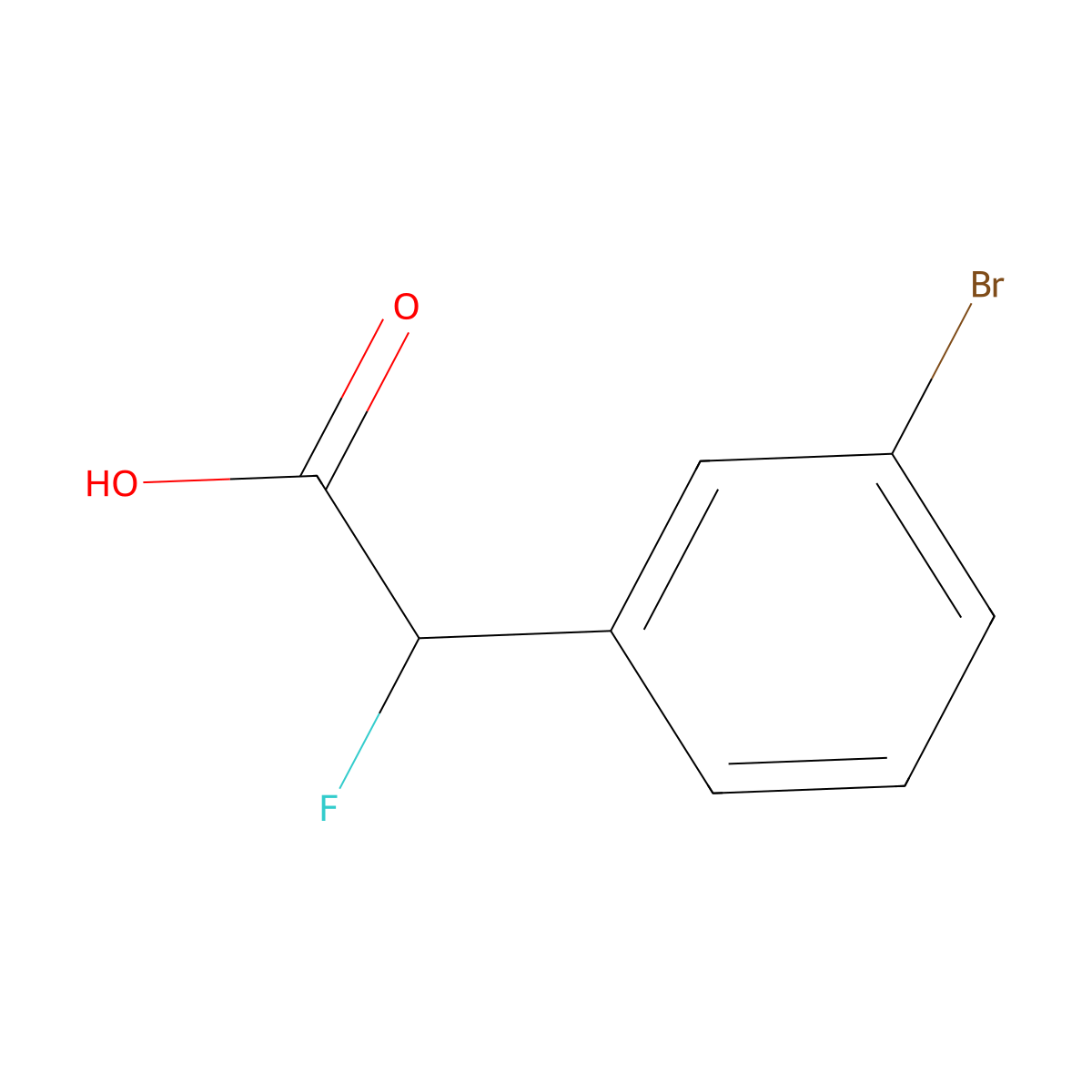 2-(3-Bromophenyl)-2-fluoroacetic acid molecular structure, CAS 1071455-00-9