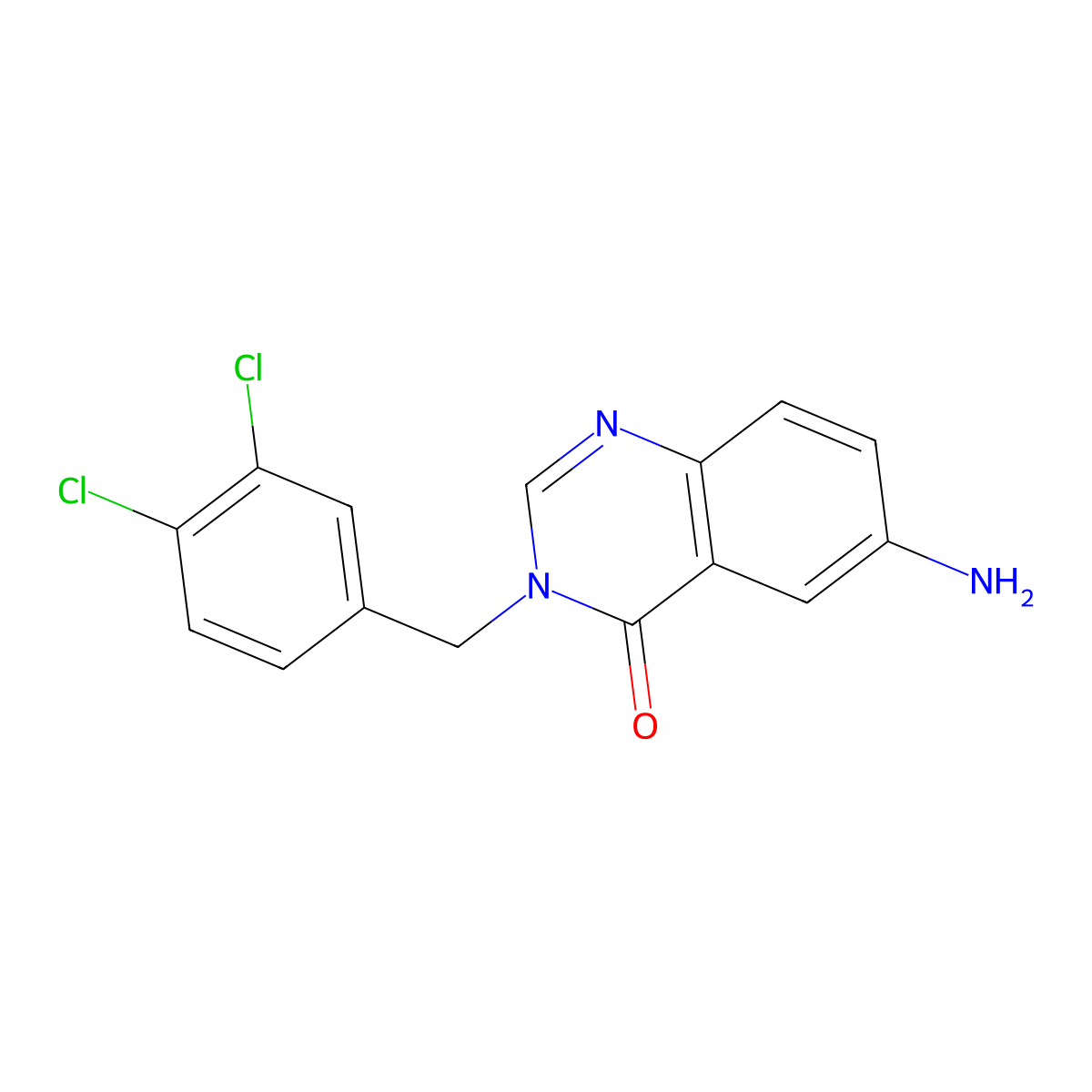 6-amino-3-(3,4-dichlorobenzyl)quinazolin-4(3H)-one molecular structure, CAS 1071463-83-6