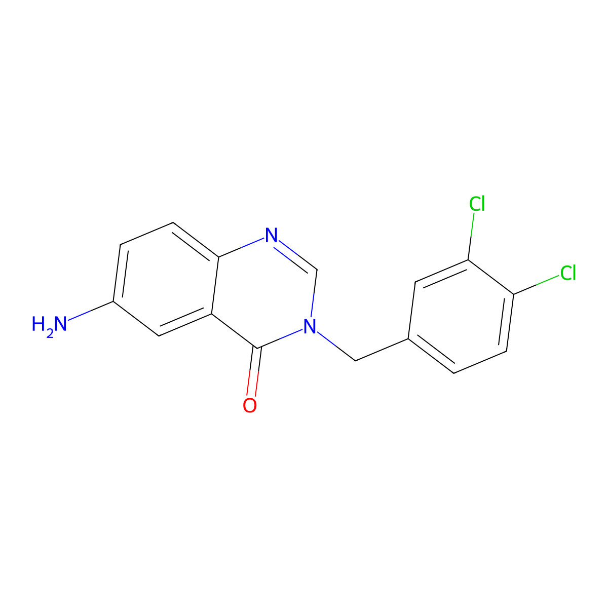 6-amino-3-(3,4-dichlorobenzyl)quinazolin-4(3H)-one molecular structure, CAS 1071463-83-6