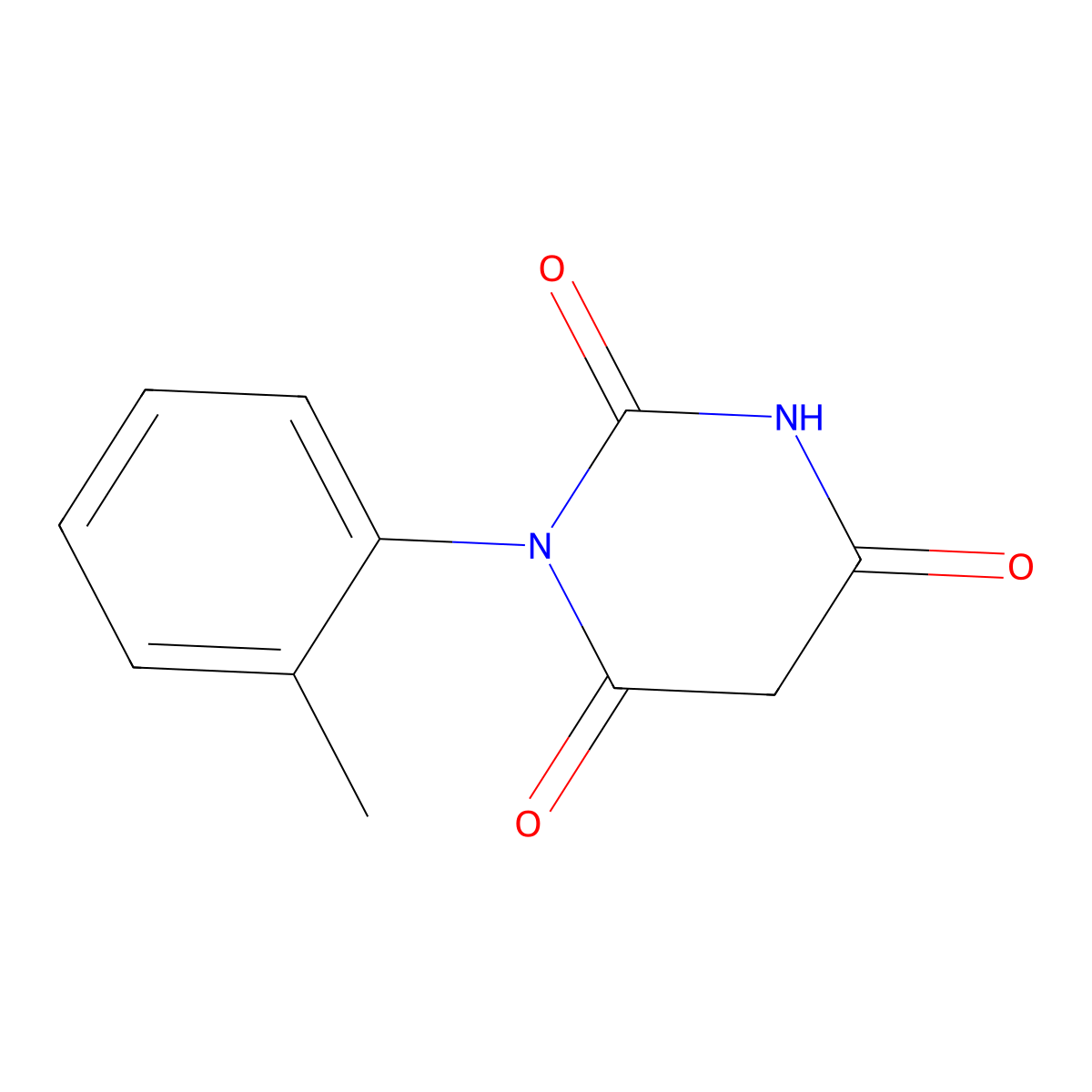 1-(o-tolyl)pyrimidine-2,4,6(1H,3H,5H)-trione molecular structure, CAS 107147-53-5