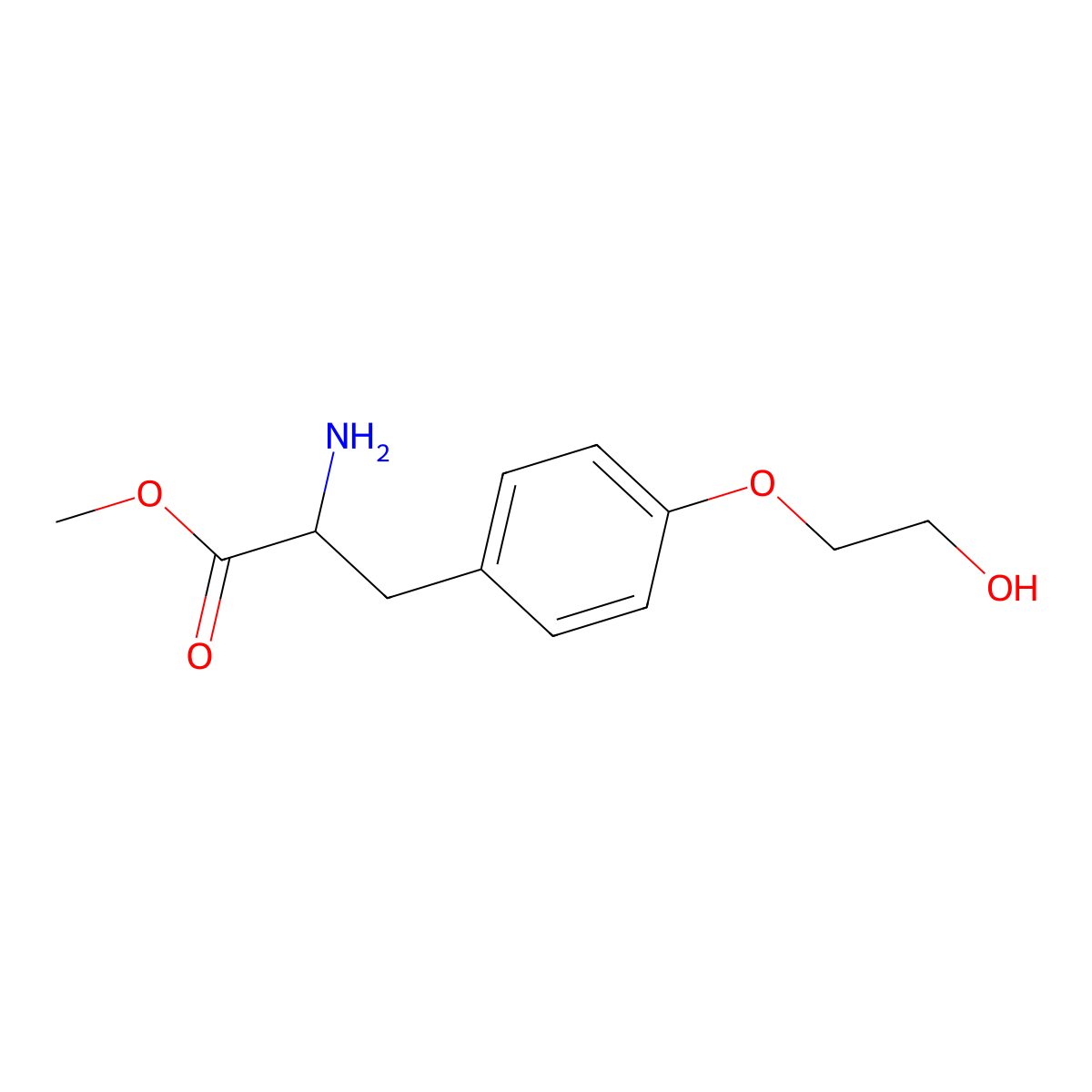 Methyl 2-amino-3-(4-(2-hydroxyethoxy)phenyl)propanoate molecular structure, CAS 1071475-47-2