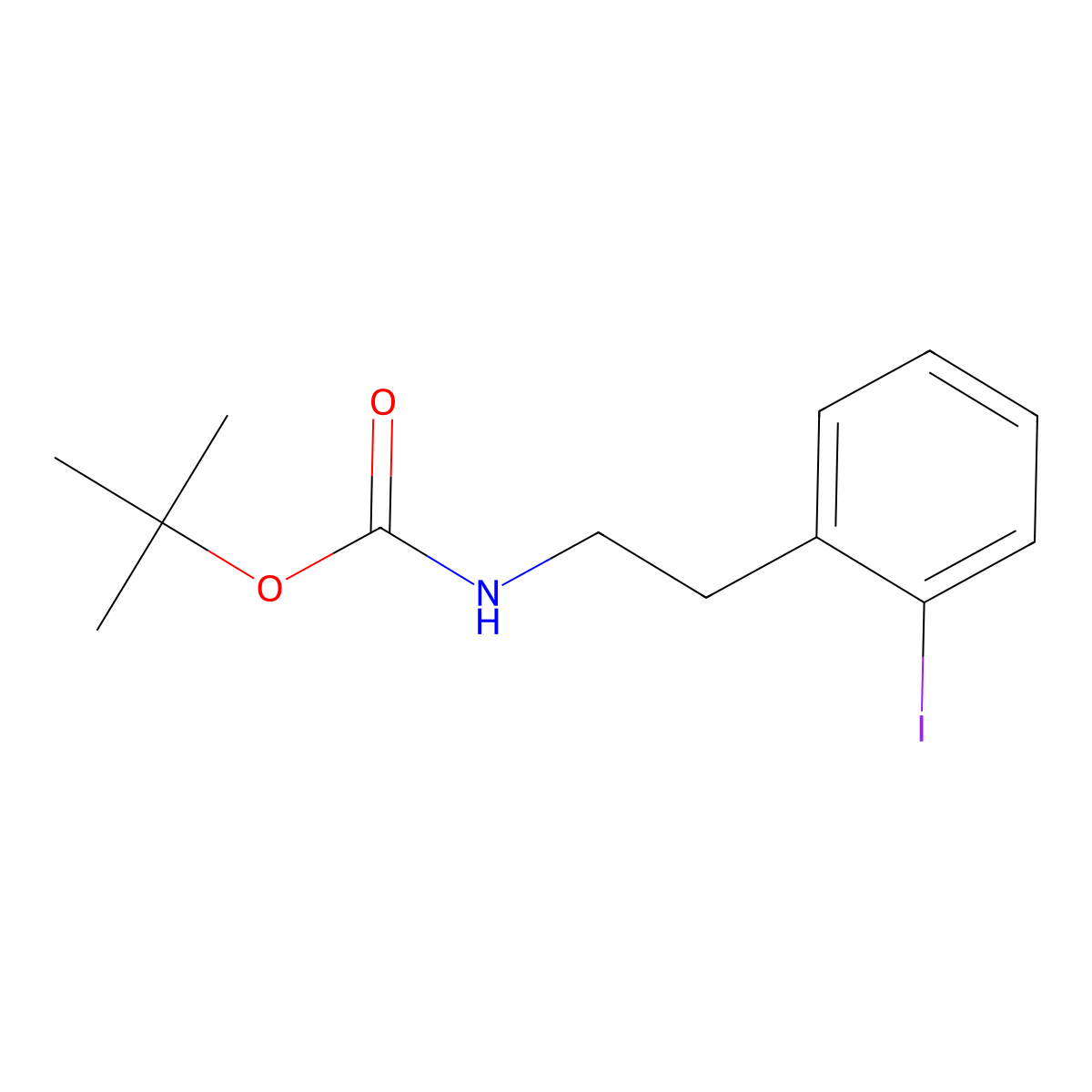 tert-butyl N-[2-(2-iodophenyl)ethyl]carbamate molecular structure, CAS 1071493-66-7
