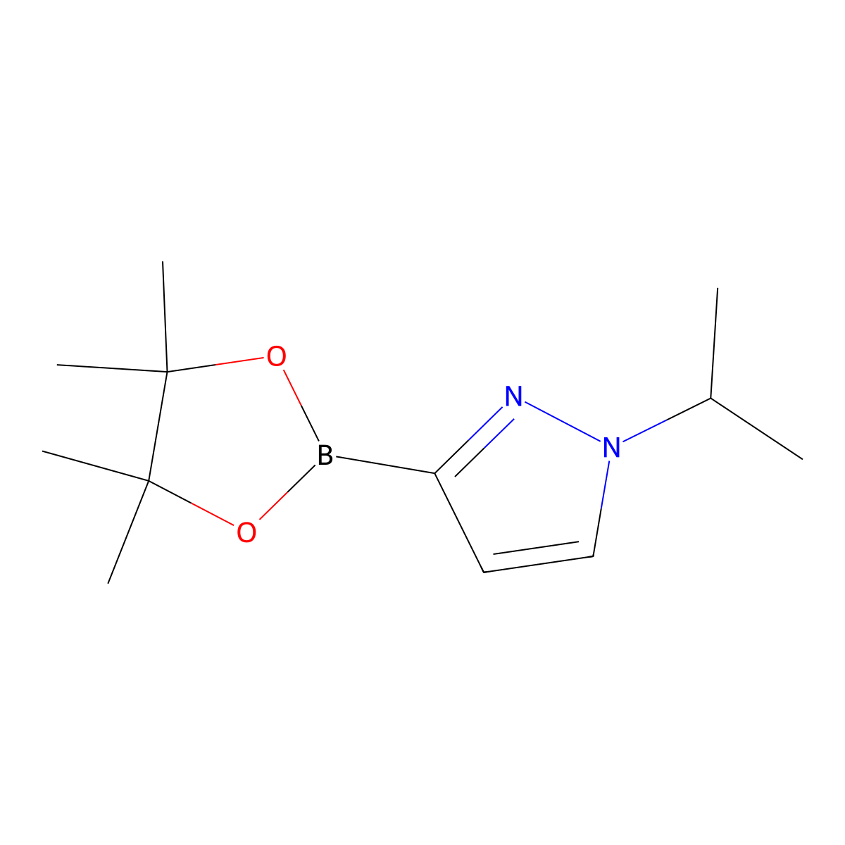 1-Isopropyl-3-(4,4,5,5-tetramethyl-1,3,2-dioxaborolan-2-yl)-1H-pyrazole molecular structure, CAS 1071496-88-2