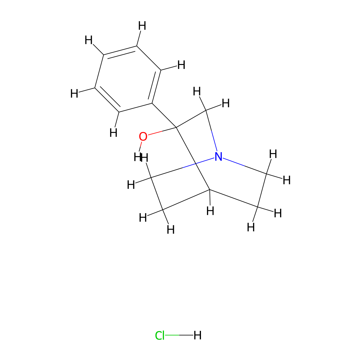 3-Phenylquinuclidin-3-ol hydrochloride molecular structure, CAS 107150-16-3