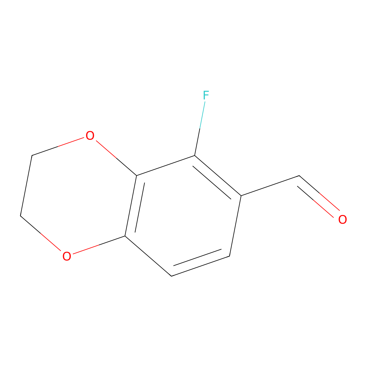 5-Fluoro-2,3-dihydro-1,4-benzodioxin-6-carbaldehyde molecular structure, CAS 1071510-50-3