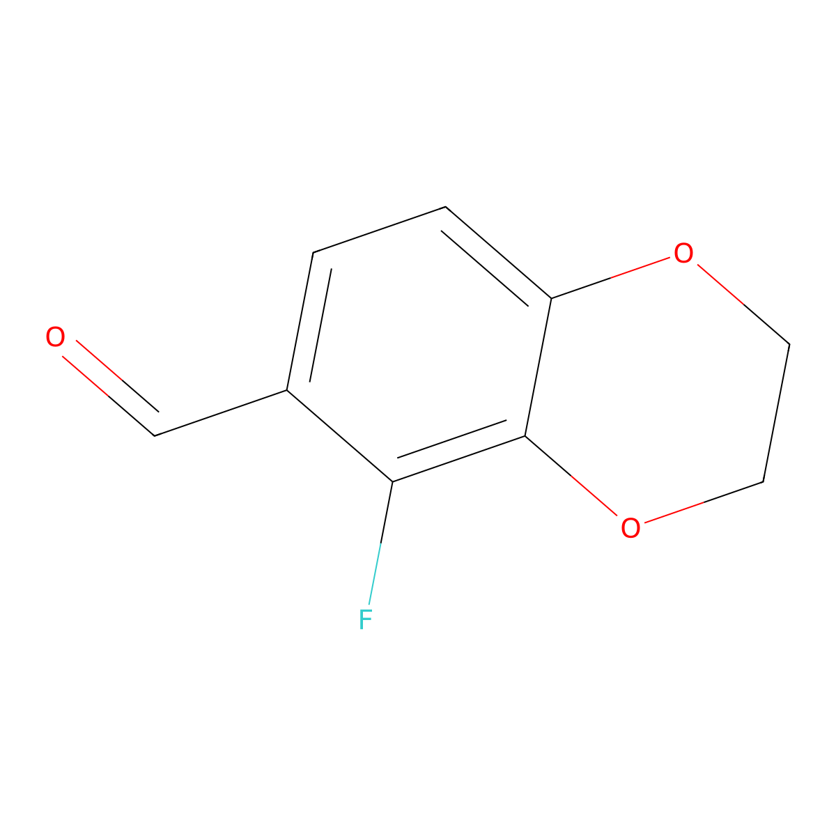 5-Fluoro-2,3-dihydro-1,4-benzodioxin-6-carbaldehyde molecular structure, CAS 1071510-50-3
