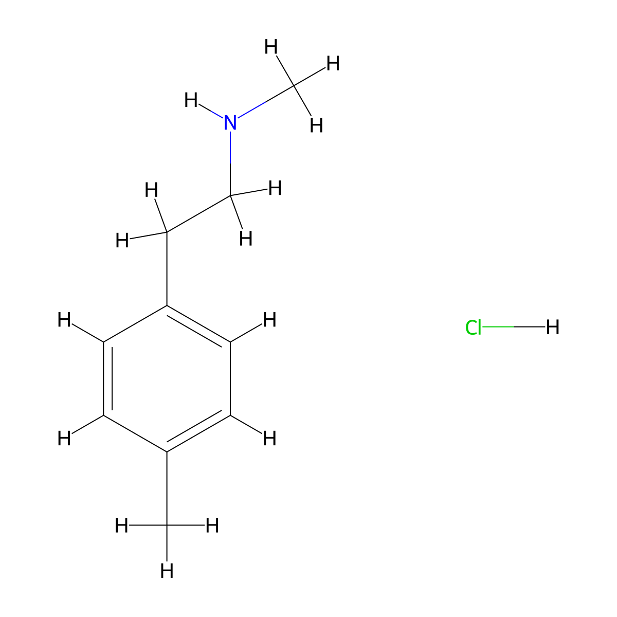 Methyl[2-(4-methylphenyl)ethyl]amine hydrochloride molecular structure, CAS 1071514-66-3