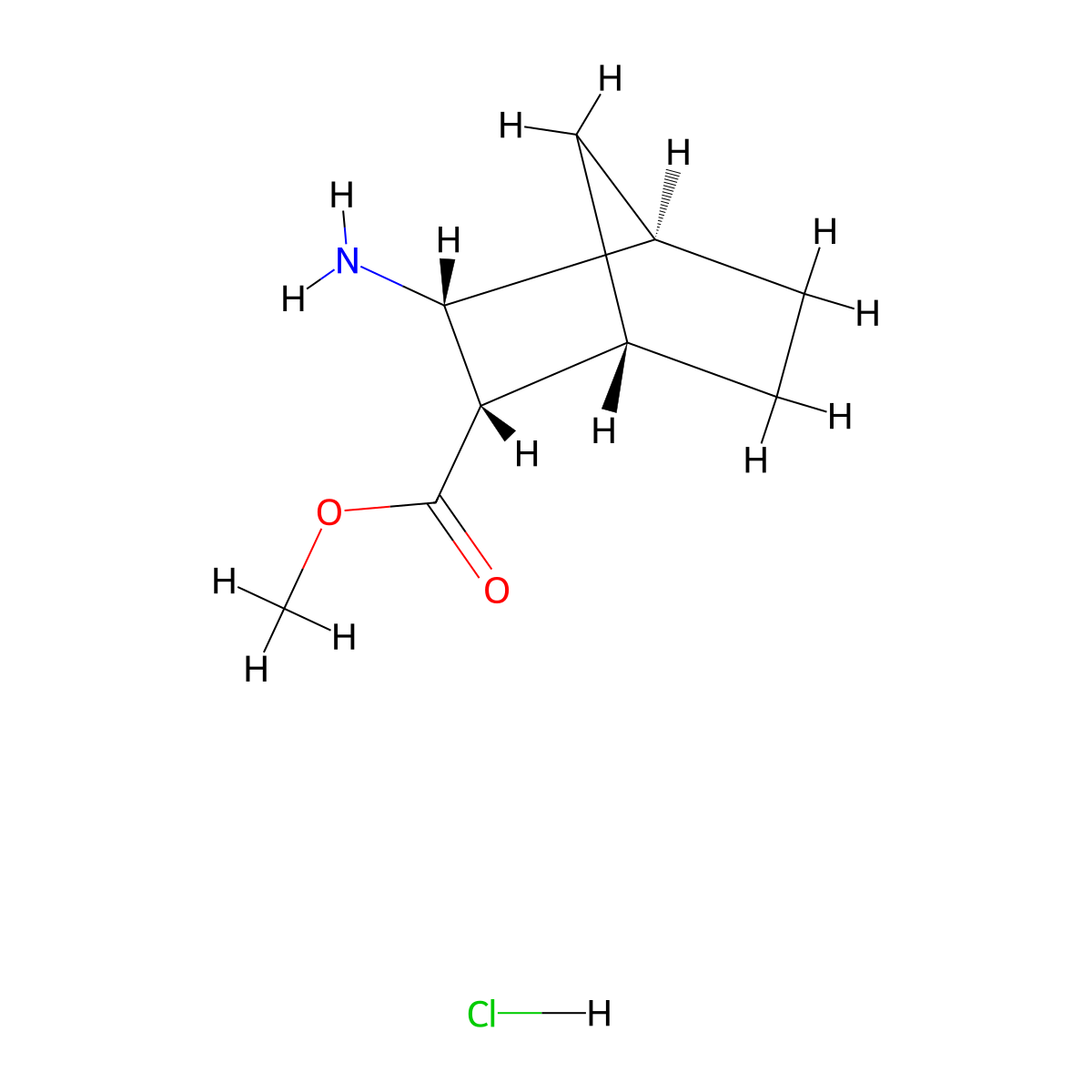 Methyl (1S,2S,3R,4R)-3-aminobicyclo[2.2.1]heptane-2-carboxylate hydrochloride molecular structure, CAS 1071520-09-6
