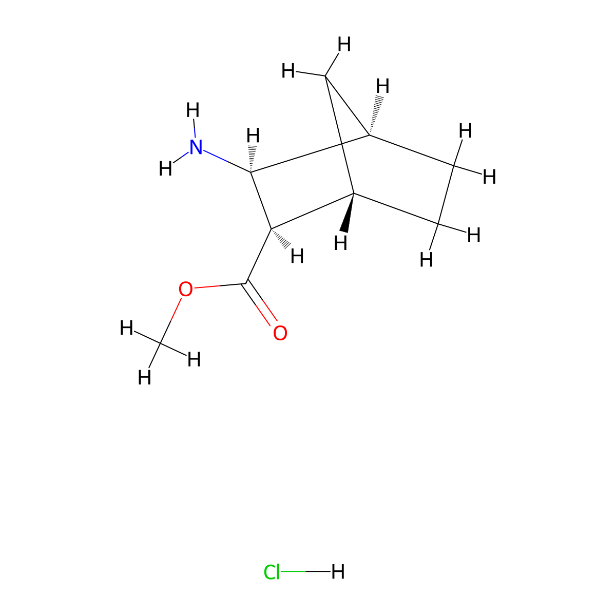 Methyl (1S,2R,3S,4R)-3-aminobicyclo[2.2.1]heptane-2-carboxylate Hydrochloride molecular structure, CAS 1071520-19-8