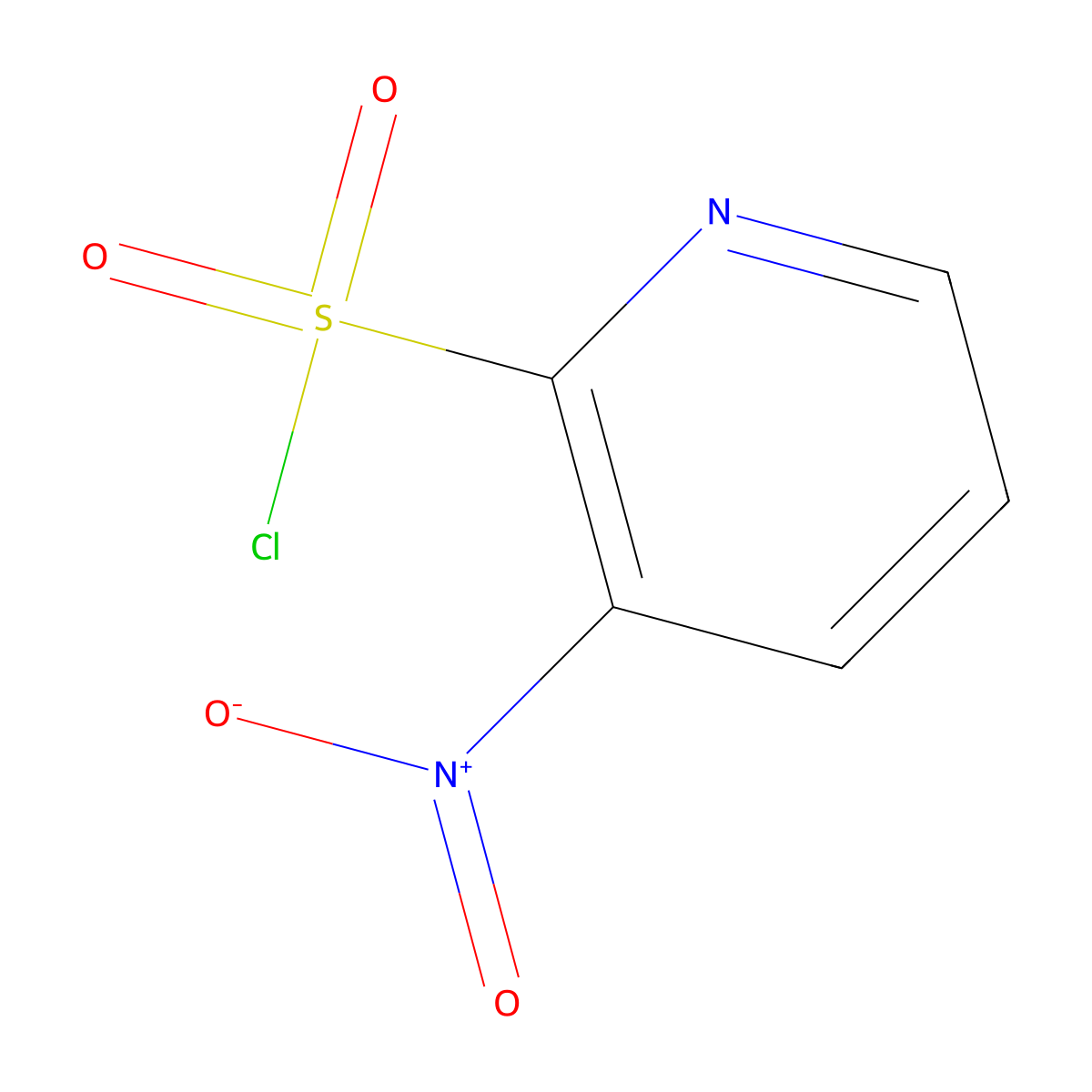 3-Nitropyridine-2-sulfonyl chloride molecular structure, CAS 1071524-26-9