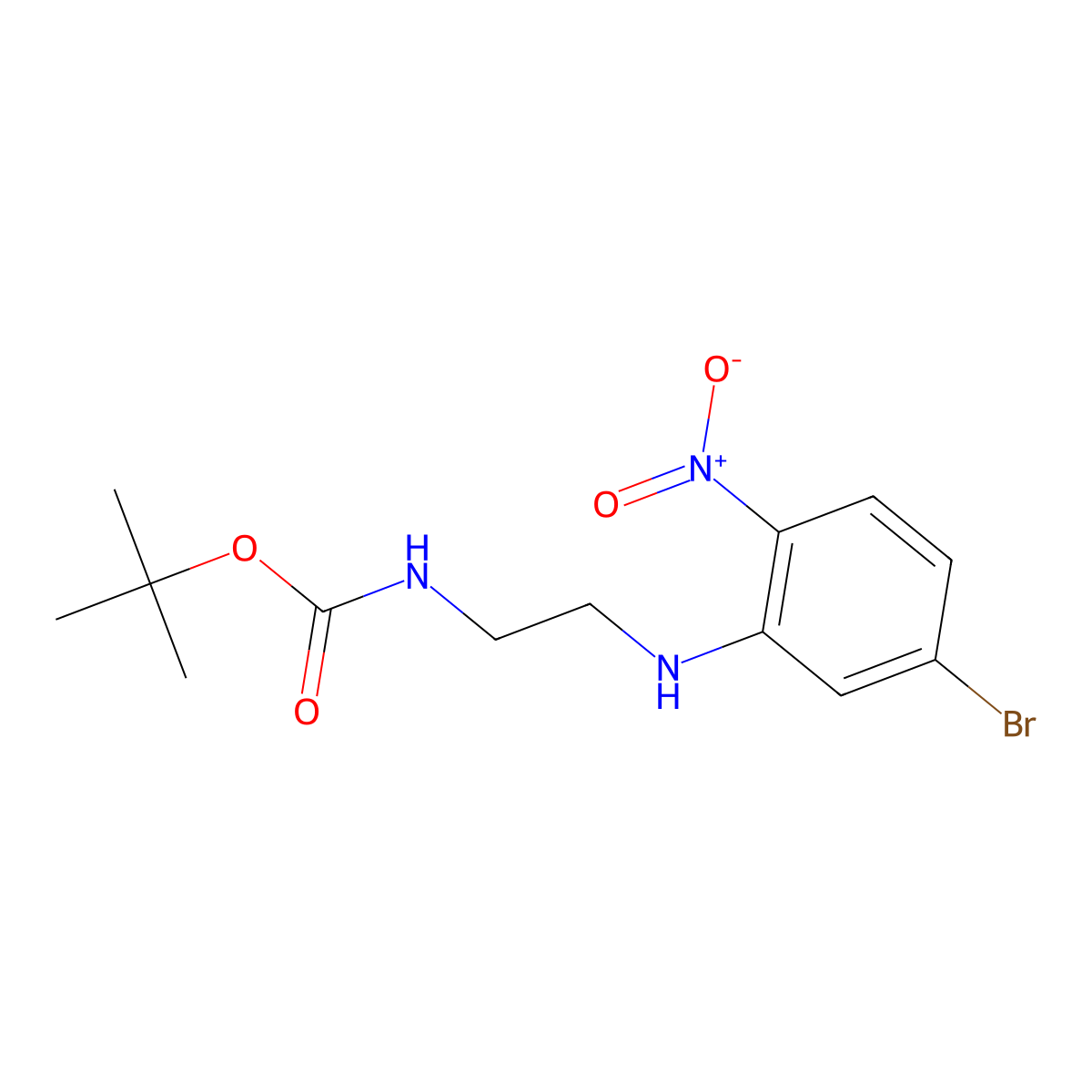 Tert-butyl 2-(5-bromo-2-nitrophenylamino)ethylcarbamate molecular structure, CAS 1071527-72-4